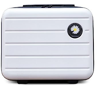 Balakaka Kosmetikkoffer für Mädchen, ABS Beautycase Damen Tragbare Wasserdicht,16 -Zoll große Kapazität Kosmetikkoffer Hartschale mit Handgriff und Reißverschluss 34x15x25 cm Weiß