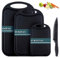 Schneidebrett Kunststoff, Hunnycook 3-tlg Schneidebrett Set mit Messer und Saftrille, Antibakteriell Schneidebretter/Frühstücksbrettchen Kunststoff Schwarz, BPA-frei, Spülmaschinenfest