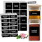 Gewürzetiketten Selbstklebend – 240 Sticker für Gewürzgläser & Gewürzdosen - Wasserfeste Gewürzaufkleber - Spice Jar Label - Beschriftete Etiketten für Küchenorganisation - Rechteckig Schwarz