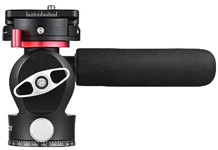 Andoer Tripod Fluid Video Head with Leveling Base, Compact Fluid Video Tripod Head Panorama Tripod Mount Aluminum Alloy 10kg/22lbs Load Capacity Camera Video Head for Tripod DSLR Camcorder Telescope