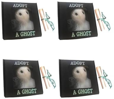 Anloximt 4Pack Adoptieren Sie EIN Gespenst in Einer Box weißer Wolle Filz Gespenst und winzige Schnecke Set Adoptieren Sie EIN Gespenst Gespenst Filzpuppe niedlich Halloween Gespenst Geschenk