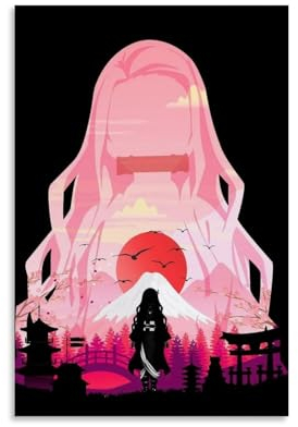 YBRAVO Anime Demon Slayer Poster Kamado Nezuko Poster Dekorative Malerei Leinwand Wandkunst Wohnzimmer Poster Schlafzimmer Malerei,Wandkunst Bilddruck Moderne Familienzimmer Dekor 08x12inch(20x30cm)