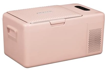 Alpicool S15 17L Compressor Car Fridge Freezer, DC 12v Camping Refrigerator, Portable Mini Cool Box for TruckCampervanRVBoat, -20℃ to 20℃(Pink)