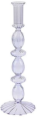 Kerzenhalter im Künstlerstil, handgefertigte Vase, exquisiter Kerzenständer aus Glas, für Hochzeit, Geburtstag, Abendessen, Zuhause Büro Ablageboxen (Purple, A)