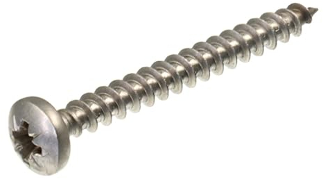 SECCARO Lot de 200 vis à bois à tête bombée 5 x 45 mm en acier inoxydable V2A VA A2 avec filetage complet, cruciforme/PZ