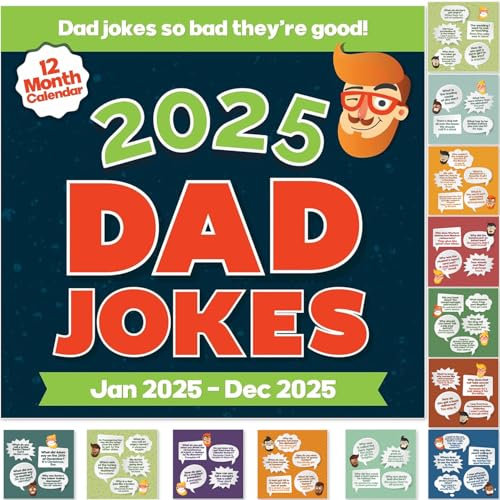 Dad Joke Wandkalender 2025 | A Year of Hillariously Punny Dad Jokes, Lustige Zitate, lustiger Kalender für das Büro oder Zuhause, bringen Sie es für Ihre Kollegen zur Arbeit