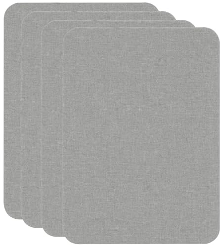 Auswalar 4 PCS Canvas Repair Patch Self-Adhesive Fabric Patch,8X11 inch Waterproof Linen Repair Patches, for Sofas, Tents, Furniture, Car Seats, Lounge Chairs, Awnings（Grey）