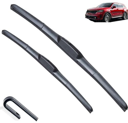 Kompatibel mit KIA Sorento MQ4 2021 2022 Frontwischerblätter Cutter Gummistreifen Nachfüllung Fließheck Zubehör Windschutzscheibe Windschutzscheibe UJ Haken
