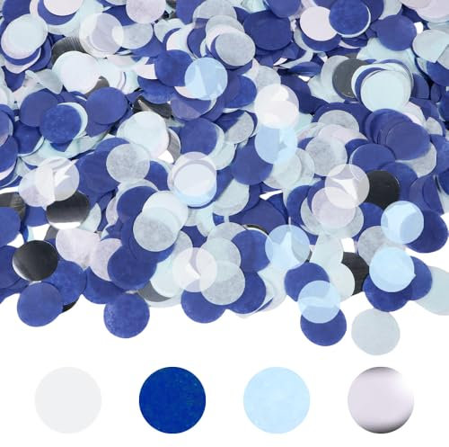 6000 Stück Konfetti Blau - Geburtstag Hochzeit ca.60g Groß, Tischdeko Hochzeit Blau, Pastell Glitzer, Bunt für Gender Reveal, Luftballons, Geschenkbox