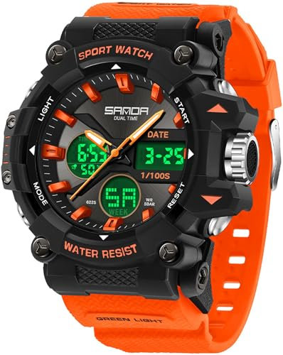 findtime Militär Uhren Herren Digitale Armbanduhr Outdoor Analoge Digitaluhr für Herren Jungen Multifunktionale Sportuhr Wecker Military Watches for Men Tactical Digital Watch LED 5ATM Wasserdicht
