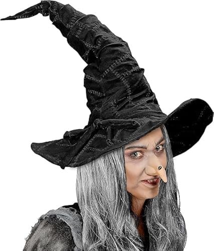 Hatstar Halloween Hexenhut | Felxibler-Biegbarer-Verformbarer Hut | Accessoire für Ihr Hexen Kostüm | Spitzhut Kopfschmuck | Karneval & Fasching