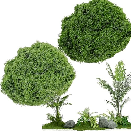 WANYI 100g Moos Kunstmoos zum Basteln Künstliches Moos Deko Bastelmoos Dekomoos zum Basteln für Modellbau Aquarium Garten(50g dunkelgrün+50g hellgrün)