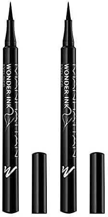 Manhattan Wonder'ink Eyeliner, Farbe Black 001, 2er Pack(1 X 12 Milliliters)