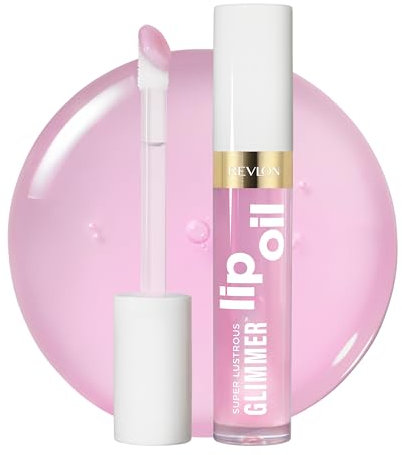 Revlon Super Lustrous Glimmer Lip Oil – Hydrating Lip Gloss Oil with Plant-Based Squalane, Conditioning Shine, Non-Sticky Cushion Feel, Plumping Gloss Finish, Vio-lit