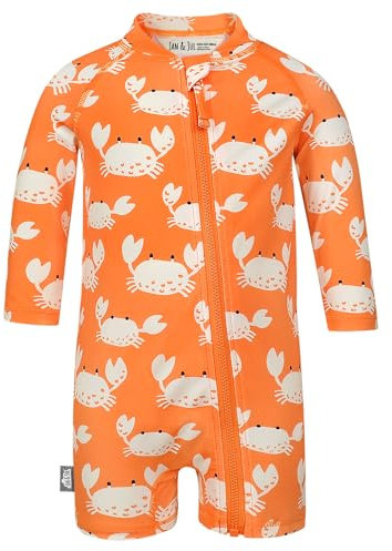 Jan & Jul 1 mono de manga larga con protección UV (bebé, niño pequeño), Cangrejo cangrejo, 12 Months