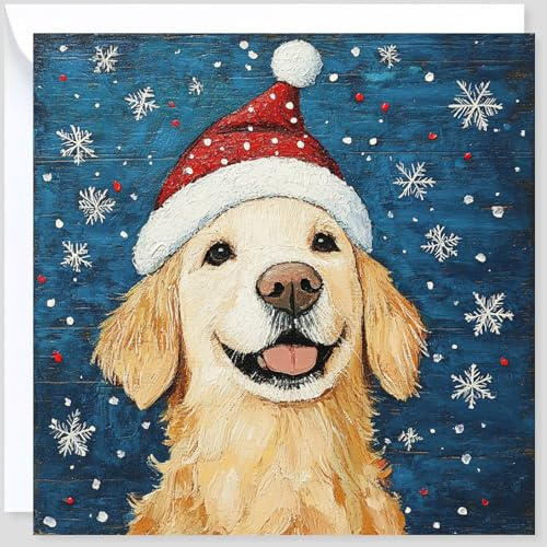 Beau Willows Weihnachtskarte vom Hund (Golden Retriever)