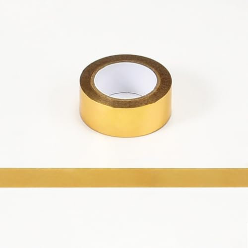 Anevous 5 Rollen Washi Tape, 5m x15 mm Washi Klebeband Set Masking Tape Goldfolie Papier Dekrativer Klebeband, Bastelband für Kunst, DIY Handwerk, Scrapbook, Geschenk Verpackung,Gold