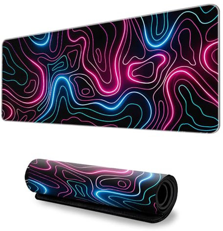 Surwin Gaming Mouse Pad, Washable Large Mouse Pad HD Printing Gaming Mouse Mat with Anti-Slip Base, Desk Mat Long Gaming Mat for Keyboard Computer Laptop Office Home Work (300x800mm,Multicolour)