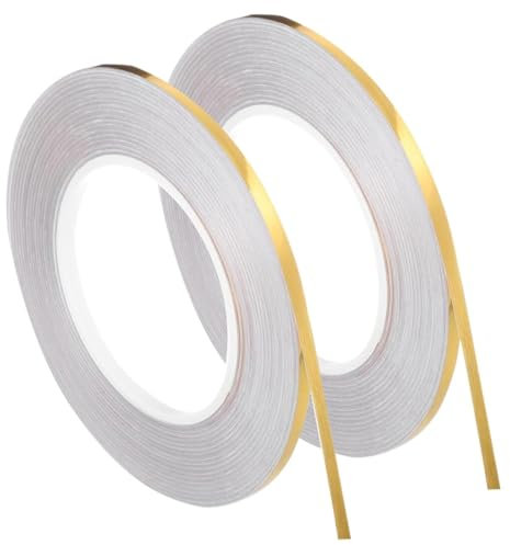 EORPAVU Fasce decorative per auto, 2 rotoli di strisce decorative per modellismo auto moto barche 5 mm x 50 m striscia adesiva per bordi (oro)