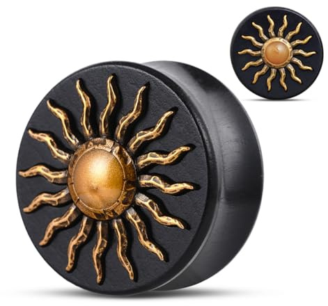COOEAR Sattel ausgestellte Stecker und Tunnel Piercing Lehren Holz Metall passende Ohrringe Bahren.