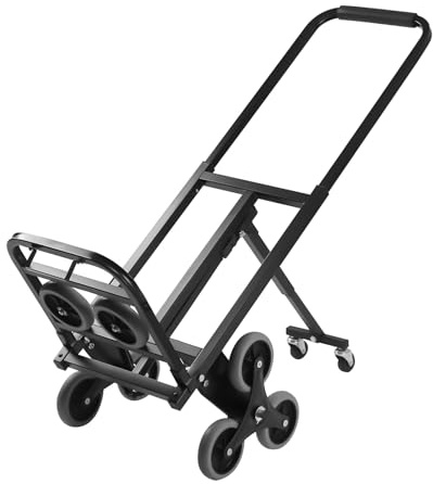 YIYIBYUS Treppensteigwagen, 180 kg Tragkraft, robuster, faltbarer Sackkarre mit zwei Rädern, 250 kg Kapazität, verbessertes Stahlrohr, Treppensteiger für Lager, Einkauf, Flughafen