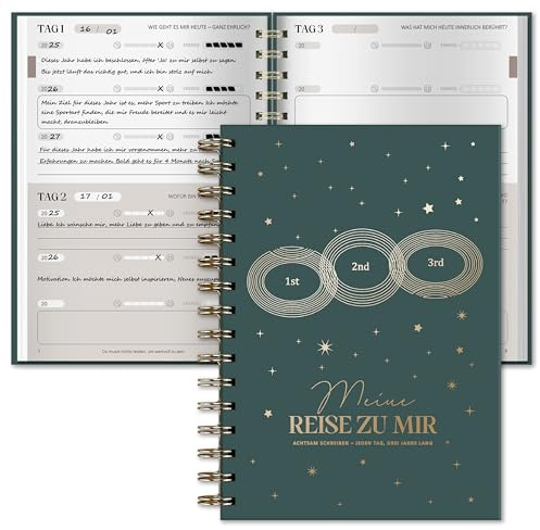 BIROYAL Dankbarkeitstagebuch Erwachsene 6 Mins, One Line a Day, Achtsamkeitstagebuch, 5 Minuten Tagebuch für Erwachsene, 3 Jahres Tagebuch, Gratitude Journal mit 366 Fragen, 5 Minute Journal