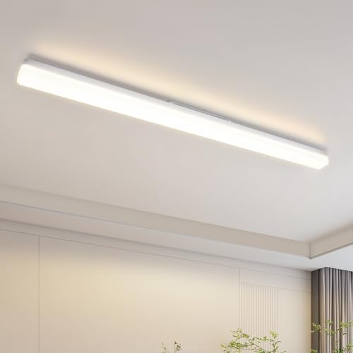 CBJKTX Deckenlampe LED Küchenlampe Modern - Deckenleuchte Flach Lang 90CM Tageslichtlampe Weiß 4000K Bürolampe 36W Kellerlampe Lampe Länglich Decke für Wohnzimmer Schlafzimmer Esszimmer Flur