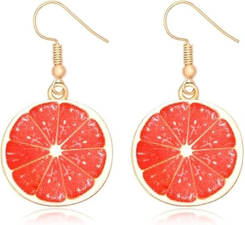 Früchte Tropfen Ohrringe, Orange Ohrringe Damen, Zitrone Ohrstecker, Ohrringes Fasching, Ohrringes Hängend Damen, Obstzubehör für Karneval, Geburtstag, Sommerpartys