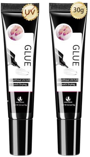 2x15g Semi Solid Nails Glue NO UV Needed for Nails Press On Quick Dry