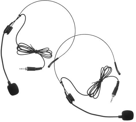 GALPADA Microfono Auricolare per Parlare e Cantare 2pezzi Nero Design a Archetto Amplificazione Vocale per Performance e Presentazioni