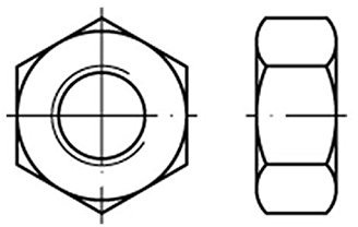 DIN 934 8 Links galvanisch verzinkt Sechskantmuttern mit metrischem Linksgewinde - Abmessung: M 10 -LH VE=S (100 Stück) 400 Stk