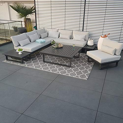 ICM Alu Gartenlounge Set St.Tropez Aluminium anthrazit Gartenmöbel Loungegruppe Terrassenmöbel Outdoormöbel Loungeset Outdoorlounge Gartenmöbelset