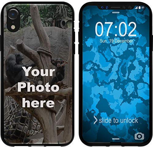 PhoneNatic personalisierte Handyhülle für iPhone Xr Custom Case Schwarz zum selbst gestalten mit eigenem Foto Bild Text individuell