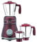 Bajaj Ivora 800W Indian Mixer Grinder with Anti-Bacterial Coating and Nutri-Pro Feature, 3 Jars, Crimson Red | Extra International Adaptor|1 Month Warranty|2 Year Motor Warranty