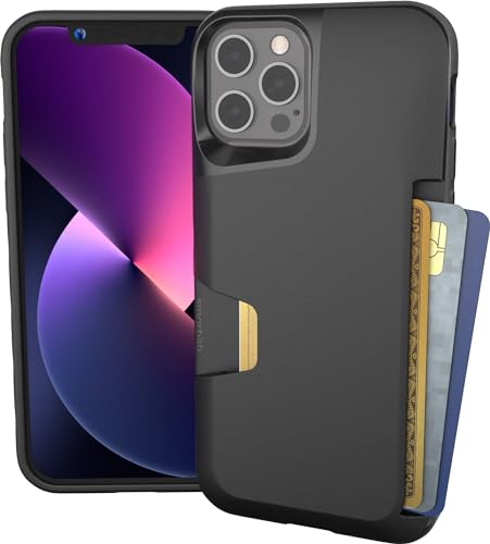 Smartish Apple iPhone 12 / 12 Pro (6,1) Wallet Hülle - Wallet Slayer Vol. 1 [Schlanke Handyhülle I Grip Cover Bumper] Karten-Fach (Silk)- Black Tie Affair schwarz