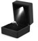 Brrnoo Modische Ringbox, LED, beleuchtet, für Hochzeitsantrag, Ringbox, mit Innenbeleuchtung, Licht Ringetui Samt Schmuck Geschenkbox, Schmuck-Aufbewahrungsbox, Verlobung, Hochzeit (schwarz)