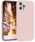EAZY CASE Premium Silikon Handyhülle kompatibel mit iPhone 12/12 Pro, Slimcover mit Kameraschutz und Innenfutter, Silikonhülle, Schutzhülle, Bumper, Handy Case, Hülle, Softcase, Altrosa, Rosa