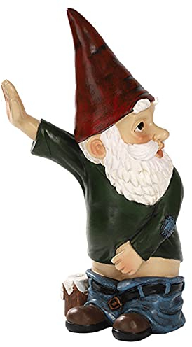 BANNESE Peeing Garden Gnome Statue Naughty Funny Resin Gnome Figurines for Lawn, Patio, Garden, Living Room, Bedroom Decoration, 5.6 L X 3.1 Wx 10.2 H