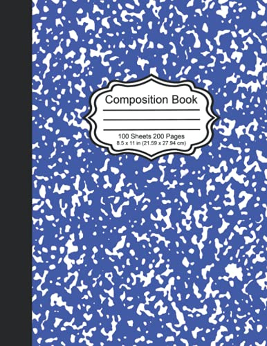 Marble Cover Composition Book with 100 Sheets / 200 Pages of Wide Ruled White Paper: College Ruled Composition Notebook, Home School Supplies for College Students