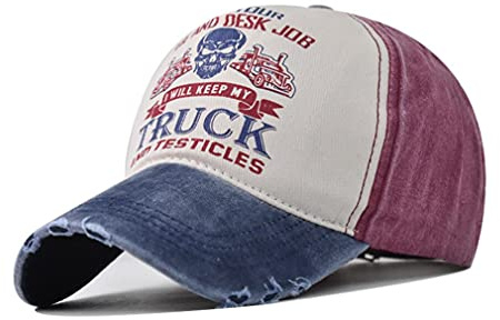 XibeiTrade Vintage Truck, Auto Baumwolle Baseball Cap Retro Damen Herren Sport Outdoor Casual Sonnenhut, rot, blau, M