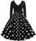EFOFEI Damen 50er Cap Ärmel Swing Kleider Langarm Cocktailkleid mit Gürtel Hepburn Cocktailkleid Rockabilly Schwarz 3XL