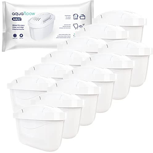 Aquafloow Wasserfilter kartuschen kompatibel mit BRITA Maxtra+, Style, Marella, Elemaris, XL, Fun - Pack 12…