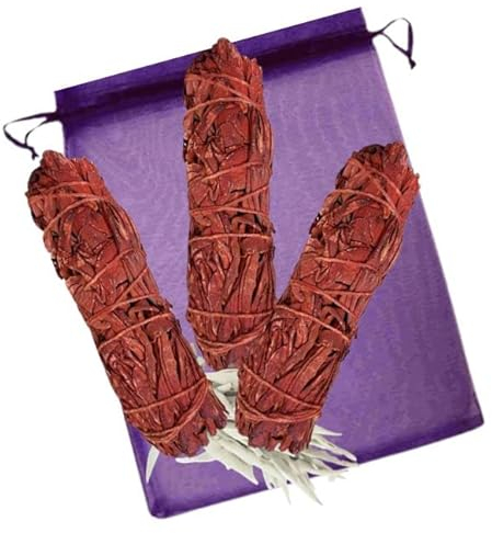 Naturheilmittel Heilsteine Methusalem Neu-Ulm Weißer Salbei 3X White SAGE + DRACHENBLUT zum RÄUCHERN für Schutzschild gegen Negative Energien Räucheranleitung Booklet Beschreibung Täschchen. 82860-1