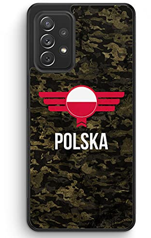 Polska Polen Camouflage mit Schriftzug - Silikon Hülle für Samsung Galaxy M23 5G - Motiv Design Militär Military - Cover Handyhülle Schutzhülle Case Schale