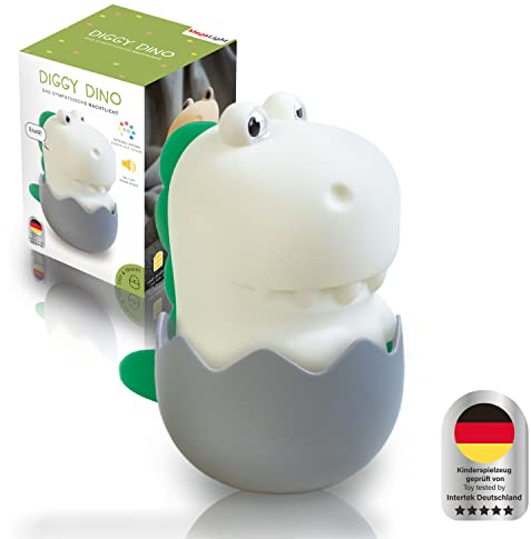 MegaLight Veilleuse LED pour enfants | Veilleuse bébé testée pour les jouets | Lampe d'allaitement changement de couleur RGB tactile gradable | Lampe de nuit USB SOUNDEFFECT | DIGGY DINO
