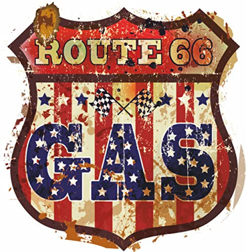 carstyling XXL Aufkleber 2 x45 mm Motiv Route 66 Gas