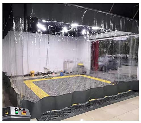 STRMAX Abdeckplane Holz,Pergola wasserdichte Seitenwände Transparente Outdoor Wetterfeste Vorhänge Kunststoffplane for Terrassen Mit Ösen, Anpassbar (Color : Clear, Size : 2.5x2m)