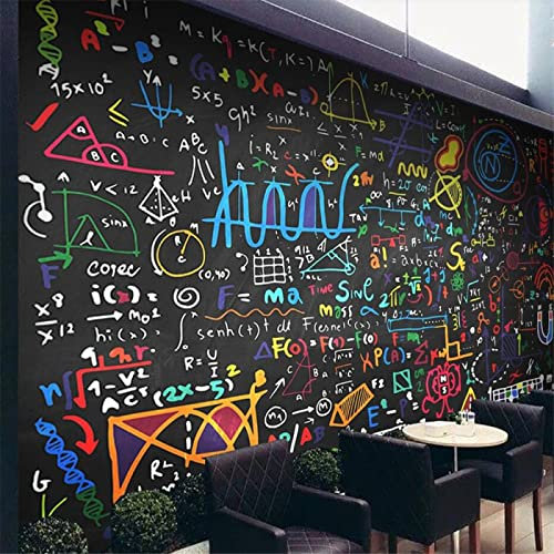 Personalizzato 3D Murale Colore Gesso Formula Matematica Lavagna Sfondo Muro Soggiorno Camera Da Letto Decorazione Carta Da Parati 150Cm*105Cm