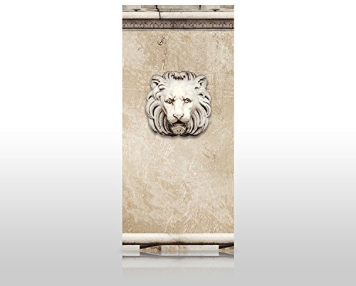 wandmotiv24 Duschrückwand Alte Marmor Löwenkopf 90 x 200cm (B x H) - Aluminium 3mm M0713