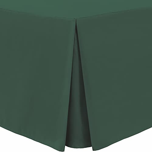 Linen Home Box Pleated Base Valance Sheet Double Bed Skirt Platform Valance Sheets, Microfiber Soft Brushed Easy Care Non Iron (Double, Bottle Green)